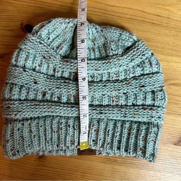 CC Beanie Teal and Speckled Knit Hat - Picture 5 of 5